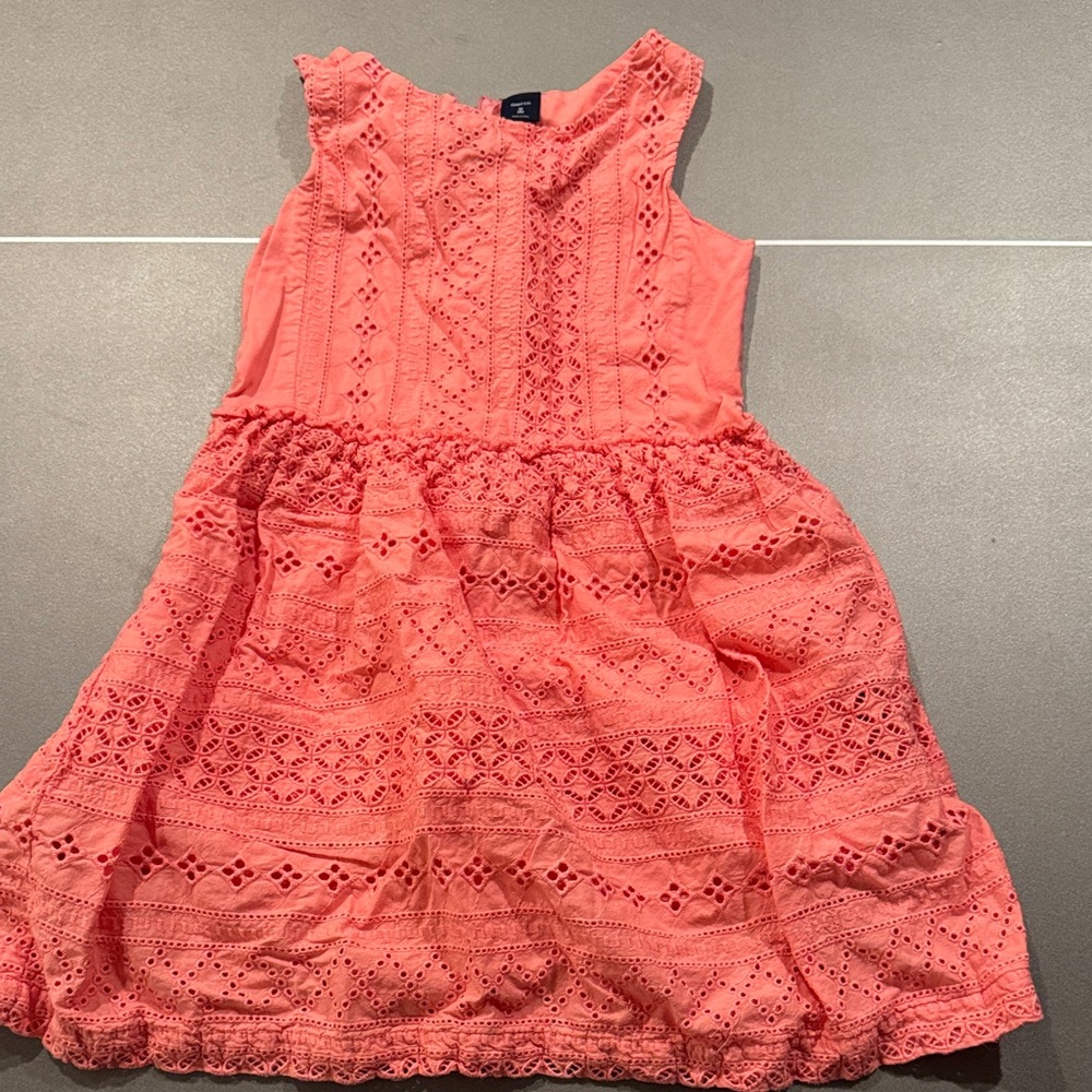 GAP Coral Eyelet Kids Dress